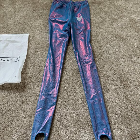 HIRO GATO Mystique Metallic Spandex Leggings M MEDIUM BRAND NEW LIMITED L@@K! - Picture 3 of 12